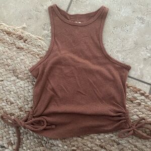 CROP RUCHED TANK